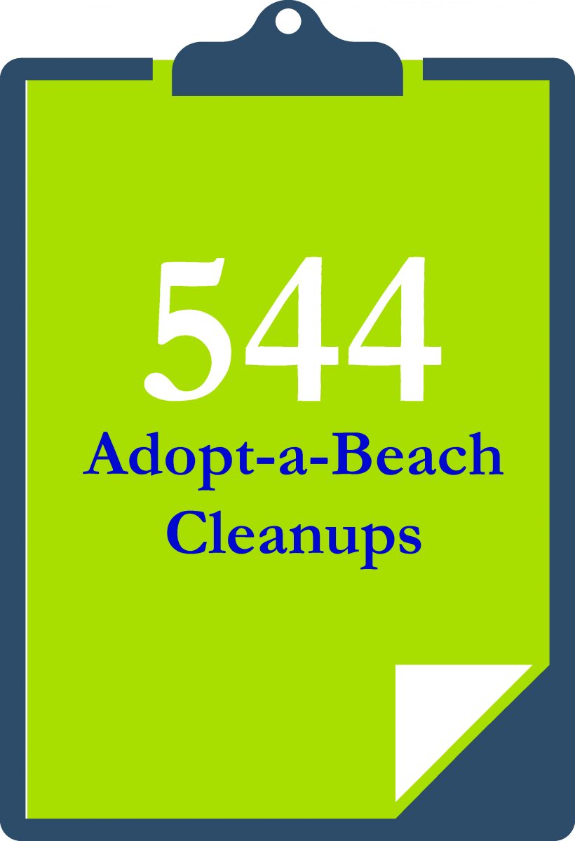 There were 544 Adopt-a-Beach cleanups all around the Great Lakes in 2017.