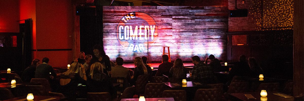 Stage at comedy bar