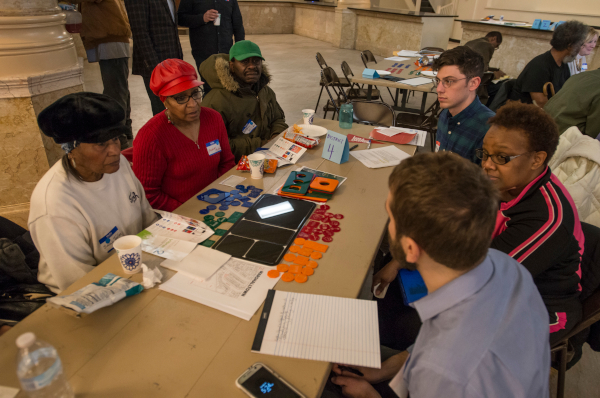 Community planning meeting, Gary, Indiana, photo by Lloyd DeGrane