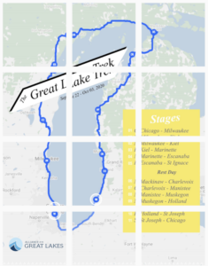Map of Tristyn Von Berg's ride around Lake Michigan